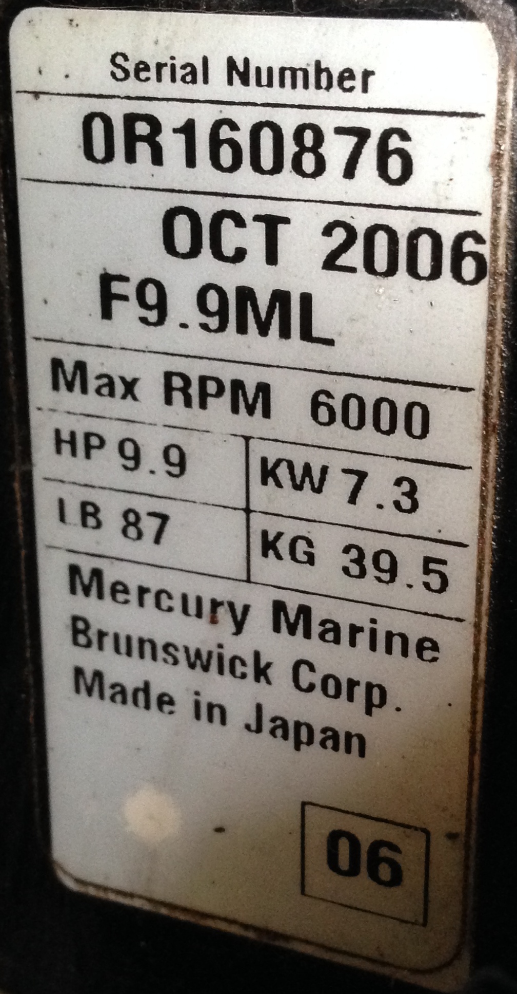 mercury motor year by serial number